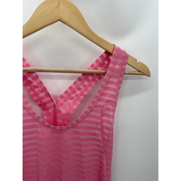 ZYIA Active Pink Striped Knotted Back Tank Top Women's Size Medium M - Picture 3 of 8